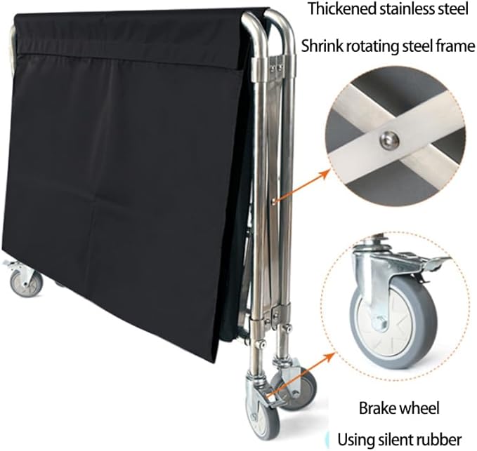 Industrial Laundry Cart with Wheel 12 Bushel (400l) Commercial Collapsible Laundry Hamper Large Heavy Duty Rolling Laundry Basket Waterproof Laundry Trucks for Home Organizer Storage
