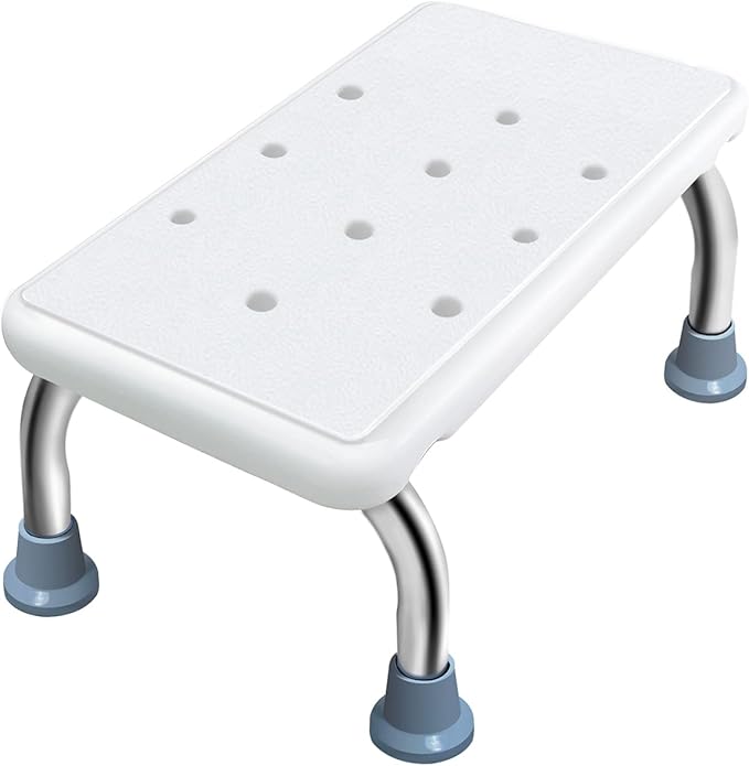 Aliseniors Step Stool for Adults with Non-Skid Platform and Rubber Feet, No Assembly 1 - Step Foot Stool for Kitchen, Toilet and high Bed, Holds up to 330 lbs