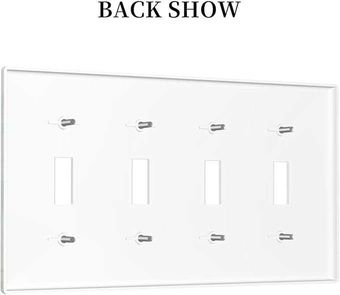 Light Switch Covers Sea Turtle Coral Reef Nauticaltheme Quad Toggle Electrical Faceplate 4 Gang Wall Plate Decorative Switch Plates for Kids room Bathroom Decor