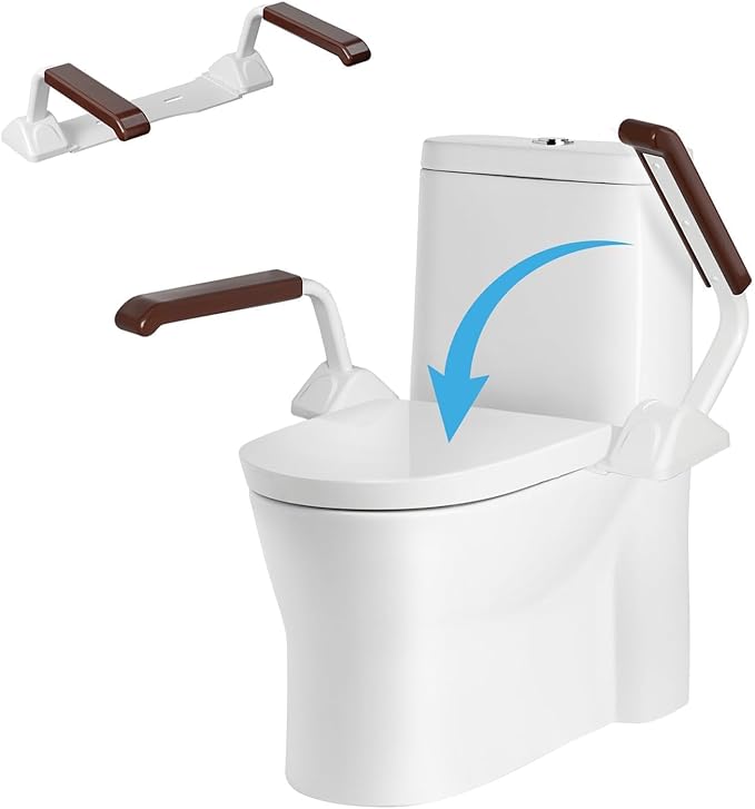 Toilet Safety Rails for Seniors（520lbs), Adjustable Toilet Handle for The Elderly and Disabled, Handicap Toilet Safety Frame Grab Bars, Toilet Support Rails