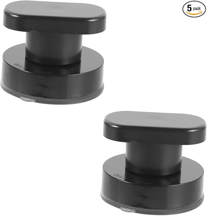 5pcs Cupboard Knob Suction Cup Self-Stick Adhesive Door Handles Black for Wardrobe Sliding Window