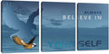 3 Pieces Modern Entrepreneur Quotes Posters Prints Motivational Office Canvas Wall Art Moitvational Wall Art Eagle Picture Motivation Blue Decoration for Living Room Bedroom(36''Wx 16''H)