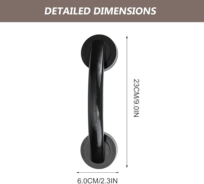 Housoutil No Drilling Shower Handle, 2PCS Powerful Suction Cup Bathroom Handles, Glass Door and Window Grab Bar for Bathroom Sliding Doors, Cabinets, Wardrobes