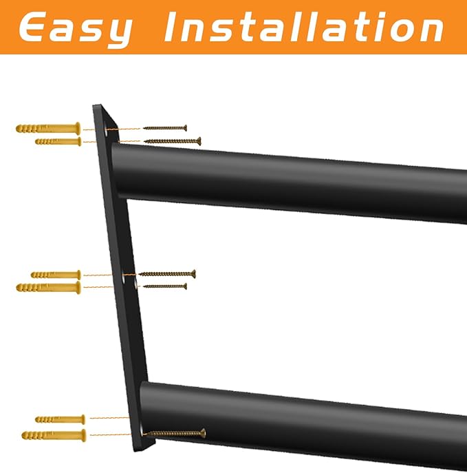 Handrails for Outdoor Step Black Safe Grab Bar Railing U Shaped Pipe Metal Handrail Hand Railing Stair Indoor or Outdoor Stair Hand Railing Wall-Mount Used Walls for Garage Porch Patio Garden Entrance