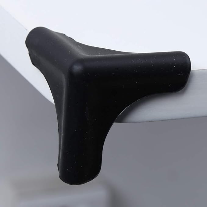 Safety Corner Guards, Removable Silicone 4PCS Edge Protectors, for Furniture(Range Hood Anti-Collision Angle-Black)