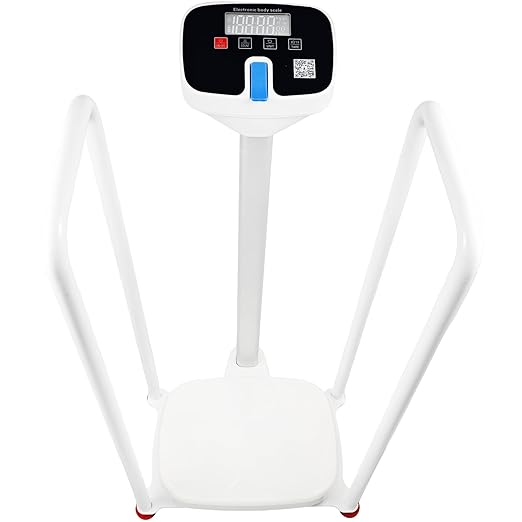 Assist The Elderly in Measuring Weight gain While Standing, with an Electronic Scale with armrests, Suitable for use in clinics, Hospitals, Schools, Nursing Homes (Coconut Meat White)