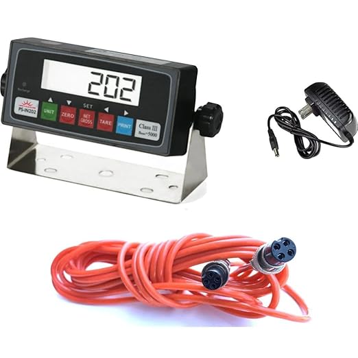 Liberty LS-IN202 LCD Indicator Used for Floor Scale with 4+4 Cable Package, (Out Door or Indoor)