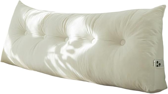 Headboard Pillow, Triangular Wedge Pillow Headboard, 59x15 Large Bolster Bed Rest Reading Bed Backrest Pearl Cotton Stuffed Positioning Support Bolster Cushion
