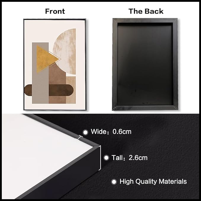 QKF Minimalist Abstraction Canvas Wall Art Decor Home Deco 3 Piece Fashion Geometric Graphical Pictures Modern Bedroom Room Bathroom Posters & Prints 16“X 24”