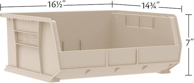 Akro-Mils 30250 AkroBins Plastic Storage Bins, Space-Saving Stackable Bins for Garage, Pantry, Craft Organization, 15-Inch x 16-Inch x 7-Inch, Blue, 6-Pack