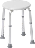 Drive Medical Shower Stool - Adjustable Height - Lightweight Aluminum Construction - 300 Lb Weight Capacity - Compact Tub & Shower Seat - Safety Bath Accessory - White