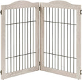 unipaws 44" Wide Dog Gate and Extension Kit, Free Standing Pet Gate, Wooden Dog Gates for Stairs, Doorway, Indoor Safety Fence for Dogs, 31.5" Height, Weathered Grey
