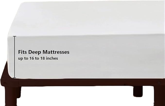 Top Split King Fitted Sheet Only for Adjustable beds, Split Down 28 inches from The Top, 600 Thread Count 100% Cotton Half Split Flex Head Fitted Sheet for Sleep Number Beds, White