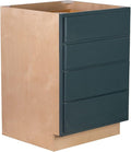 Quicklock RTA (Ready-to-Assemble) | Base Kitchen Cabinets - Shaker Style | Made in America (Needlepoint Navy, 18" Wx34.5 Hx24 D 4 Drawer)