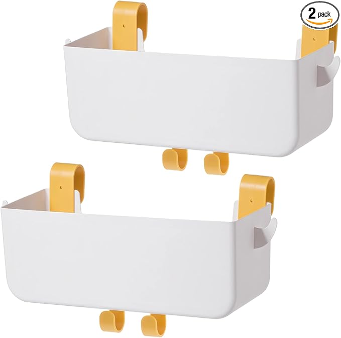 2 Pcs Bunk Bed Shelf for Top Bunk, Bunk Bed Caddy with Hooks, Bedside Storage Organizer, Ideal for Storing Small Items