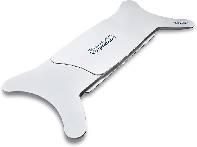 Buckingham Glideboard – British Made Transfer Board for Wheelchair to Chair, Car & Bed | Sliding Seat Mobility Aid for Elderly & Disabled - White/White