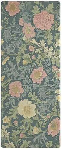 Color&Geometry Floral Kitchen Mat 24"x59", Anti Fatigue Mats for Kitchen Floor, Kitchen Rugs Non Slip, Waterproof & Oil Proof Kitchen Runner for Standing Desk Office, Sink - Dusty Blue