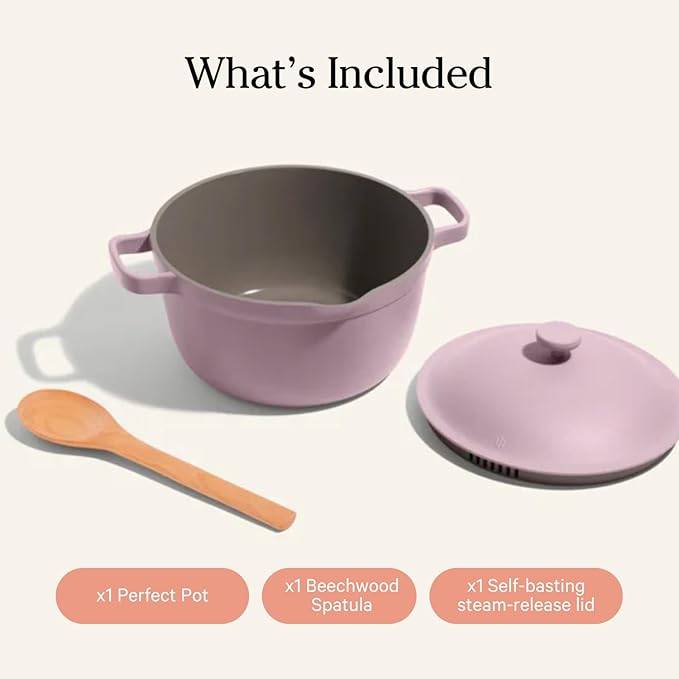 Our Place Mini Perfect Pot | 2.5 Qt Ceramic Pot with Lid & Spatula | Patented 8-in-1, PFAS-Free Nonstick, Non-Toxic Cookware | Induction & Oven-Safe up to 450°F | Lavender