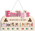 Bedtime Routine Chart, Night Time Routine Chart, Kids Routine Chart, Wooden Daily Night Routine Chart, Visual Schedule for Toddler Evening Routine