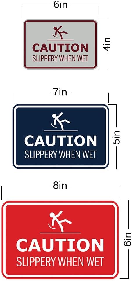 Signs ByLITA Classic Framed Caution: Slippery When Wet Door or Wall Sign Easy Installation | Health And Safety | Building And Warning Sign (Red) - Large