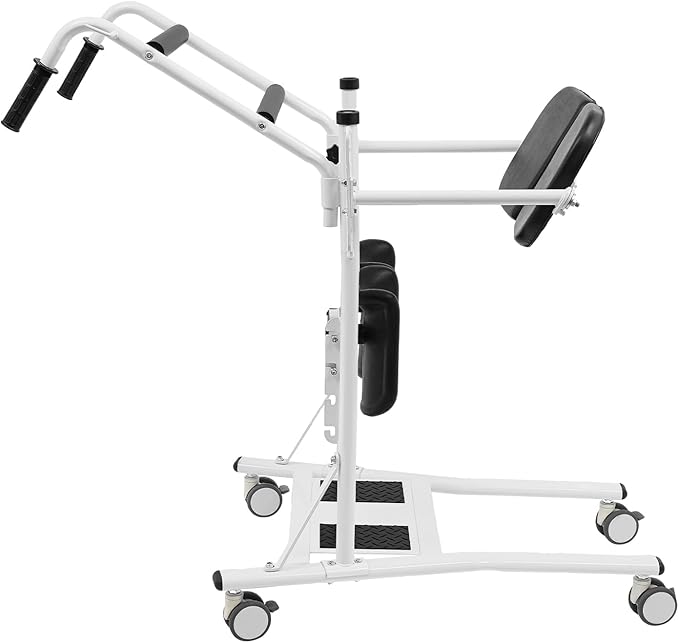 YIYIBYUS Sit to Stand Lift, Stand Assist Lift for Elderly, Patient Lift Chair Transport Unit with Wheels, Standing Transfer Device for Home Care, Height Adjustable