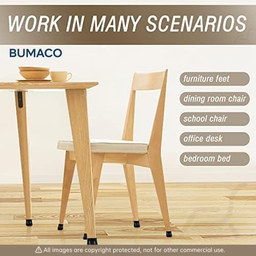 BUMACO Chair Leg Floor Protectors Chair Leg Protectors for Hardwood Floors Silicone Pads Covers to Protect Floors Black-40 Pcs Universal L (1-5/16" to 2")
