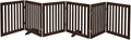 unipaws 120" Extra Wide Pet Gate, Free Standing Dog Gate for Doorways, Stairs, Foldable Puppy & Room Divider, Wooden Playpen for The House, Indoor Use (24" H, Espresso)
