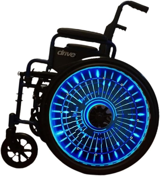 18" Wheelchair Wheels Covers for Boys, Wheelchair, Enhances Aesthetics, Easy Install/Remove, Lightweight, Waterproof, (Electric Pulse)