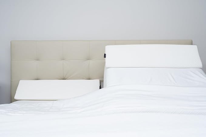 Bed Wedge Pillow Set for Headboard Gap Up to 7", Triangle Gap Filler for Bed, Mattress Wedge Gap Filler, Headboard Space Filler, Corner Pillow, White Half Queen 30" (2-pk)