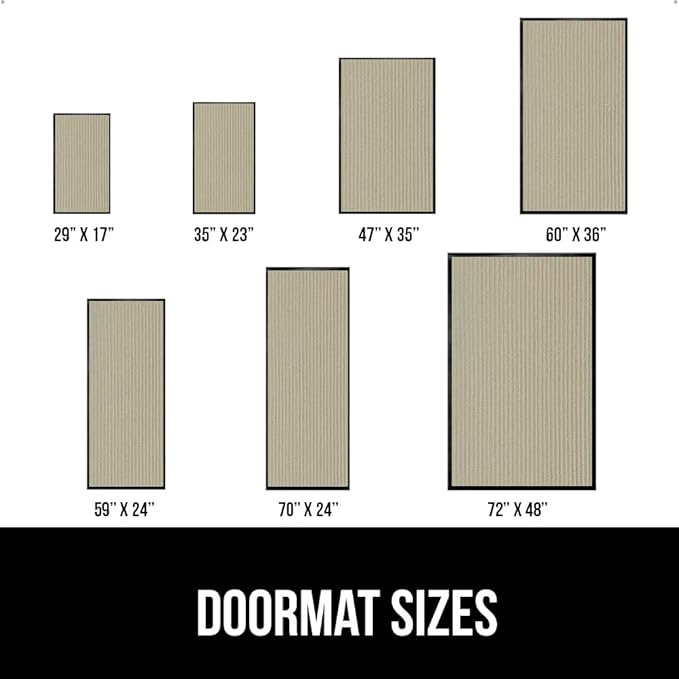 GORILLA GRIP Waterproof Traffic Guard Door Mat, 47x35, Heavy Duty Entryway Mats, Strong Rubber Back Commercial Utility Rugs for Office Hallway, Garage Floor and Home, Low Profile Carpet Runner, Beige