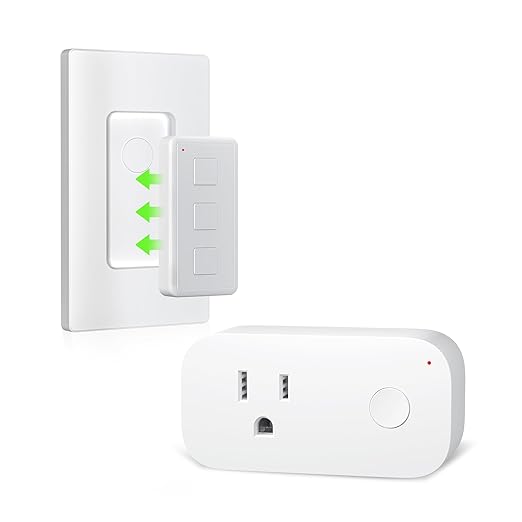 Remote Control Outlet Plug Switch, BN-LINK Wireless Light Remote Switch - Magnetic Removable, No Wiring Needed for Lamps, Lights, Fan, 100ft RF Range, 100ft RF Range, Pre-Programmed