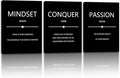 Unbruvo Motivational Wall Decor for Office, 3 Pieces Inspirational Canvas Wall Art, Mindset Passion Conquer Canvas Poster, Positive Quotes for Entrepreneur Meeting Room Lobby Bedroom(72''Wx 36''H)