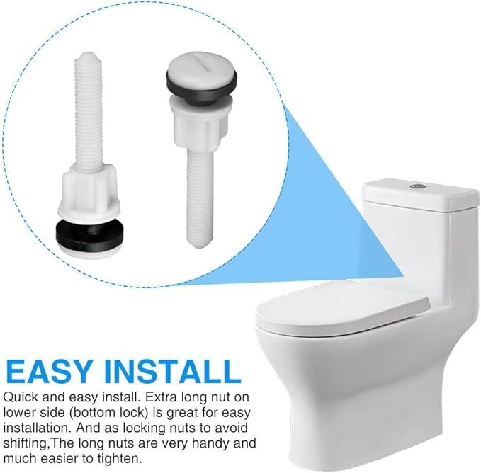 Practical Toilet Seat Bolts And Nuts Pack Of 2 For Repair And Fastening