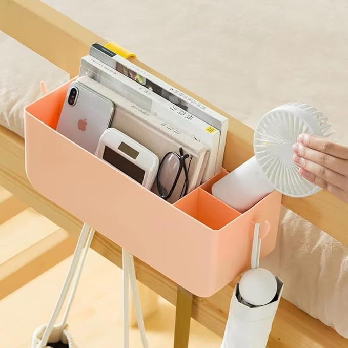 Bunk Bed Shelf, Kids Bunk Bed Caddy | Bedside Caddy for Dorm Bed Loft Bed Rail | Top Bunk Accessories (Yellow)