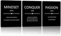 Unbruvo Motivational Wall Decor for Office, 3 Pieces Inspirational Canvas Wall Art, Mindset Passion Conquer Canvas Poster, Positive Quotes for Entrepreneur Meeting Room Lobby Bedroom(60''Wx 28''H)