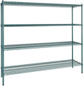 18" x 72" NSF Green Epoxy 4-Shelf Kit with 64" Posts, Heavy Duty Storage Shelving, Wire Shelving Kit, NSF Commercial Storage Rack Unit