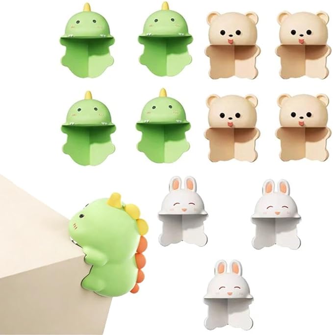 12 pcs Corner Protectors, Cartoon Animal Table Edge Guards, Bear Dinosaur Rabbit Design, Waterproof, Anti-Collision Furniture Protection（n）
