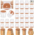 32 Pcs Chair Leg Floor Protectors for Hardwood Floors Silicone Covers to Protect Wood Tile Floors Scratches Felt Pads Furniture Leg Caps Reduce Noise (Fit:0.9"-1.29")