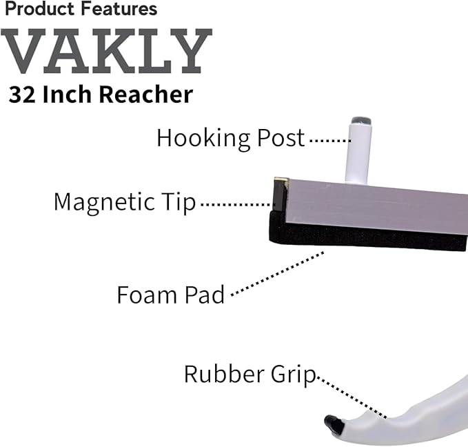 Extra Long Easy Grip Reacher Grabber Tool for Reaching 32 inch Light Weight Picker Upper Stick with Pull Trigger Handgrip, Hook and Magnetic Tip for Post Surgery, Seniors, Cleaning Trash (6)