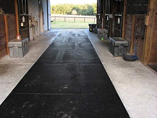 American Floor Mats - Heavy Duty Stall Tiles for Stable/Horse - Thick, Durable Rubber Flooring - Solid Black 10' x 16' Set, 3/4" Thick (40 Tiles Total)