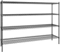 18" x 72" NSF Black Epoxy 4-Shelf Kit with 54" Posts, Heavy Duty Storage Shelving, Wire Shelving Kit, NSF Commercial Storage Rack Unit