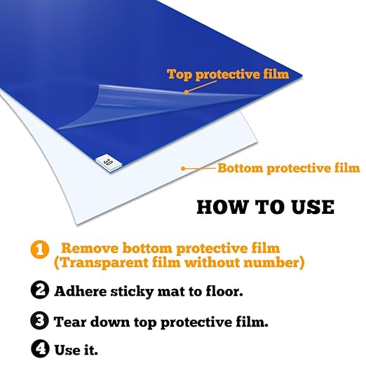 SATECH Sticky/Tacky/Adhesive Mat 24" x 36" Blue (Case of 4 Mats,30 Sheets Each) for Cleanroom Laboratory Hospital Construction Pets