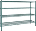 21" x 72" NSF Green Epoxy 4-Shelf Kit with 54" Posts, Heavy Duty Storage Shelving, Wire Shelving Kit, NSF Commercial Storage Rack Unit
