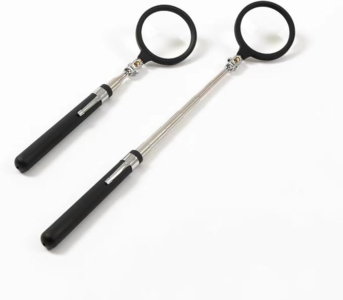 Telescopic Folding Handheld Magnifying Glass, 5X Large Rectangle Reading Magnifier for Seniors with Macular Degeneration, Newspaper, Books, Small Print, Lighted Gift for Low Visions