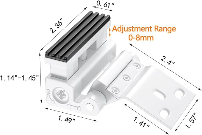 INIRET Adjustable Home Security Door Reinforcement Lock，Heavy Duty Zinc Alloy Door Lock,Childproof Safety Door Lock，Security Device for Enhanced Safety,Prevents Unauthorized Entry (1, White)