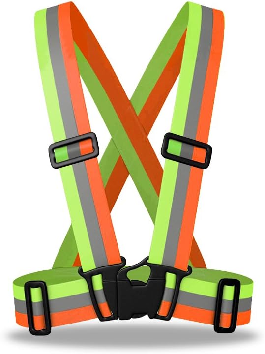 zojo Reflective Vest | Lightweight, Adjustable & Elastic | Safety & High Visibility for Running, Jogging, Walking,Cycling | Fits Outdoor Clothing (1 Pack, Mixture Neon Orange & Yellow)