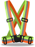 zojo Reflective Vest | Lightweight, Adjustable & Elastic | Safety & High Visibility for Running, Jogging, Walking,Cycling | Fits Outdoor Clothing (1 Pack, Mixture Neon Orange & Yellow)