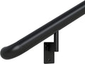 Promenaid 15ft ADA Handrail Kit - Black - Complete Indoor/Outdoor Handrail for Stairs - 1.6" Round Anodized Aluminum Railing with 7 Satin Black Painted Pivoting Brackets & ADA Wall Returns