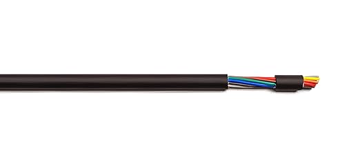 24AWG 12 Conductor Wire Cable (UL2464) - High Flexible Tinned Copper Unshielded Alarm Security Burglar LED Power - for Low Voltage Installations (Matte Black 25FT)