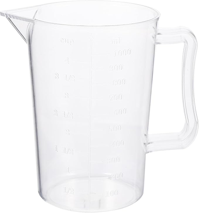 Garneck Thickened Transparent Measuring Cup with Clear Graduations Easy-read Scale for Accurate Liquid and Solid Measurement Kitchen Baking Accessory with Handle for Home Use